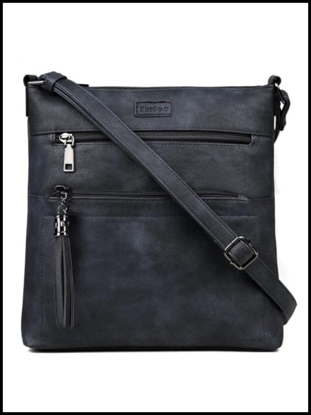 Leather Crossbody Bag for Women Multi Pocket Adjustable Strap Travel Purse